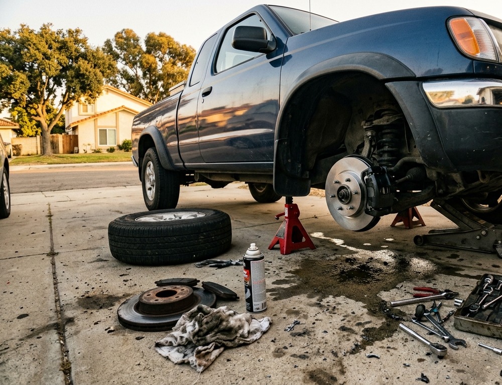 Brake service — Rotors and pads, on site